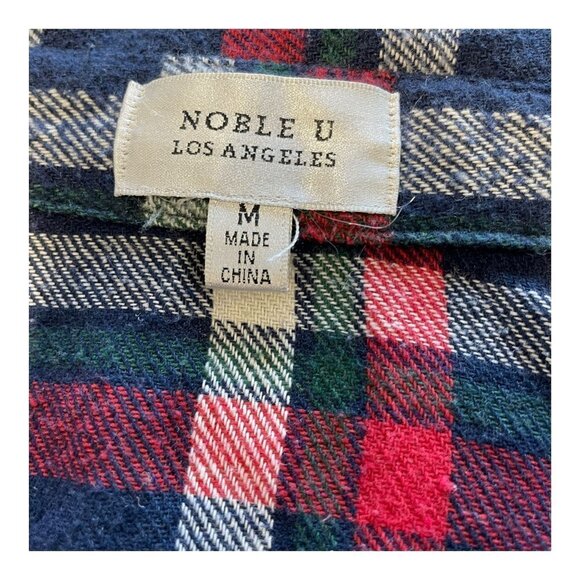 Noble U Los Angeles Flannel Shirt Blouse Red Blue Misses Size Medium - Picture 5 of 5